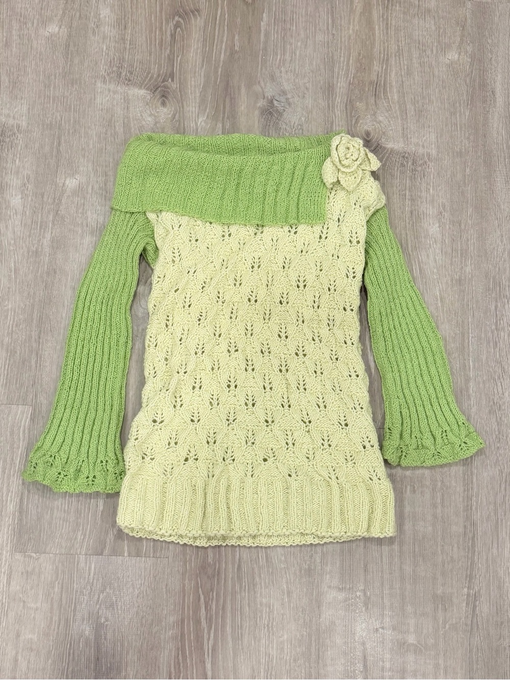 Fairycore Crochet Bell Sleeve Sweater 🌿✨